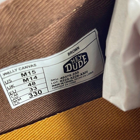 Hey Dude Wally Brown Canvas Casual Walking Slip On Shoes Men\'s Size 15 US/14 UK main image 5